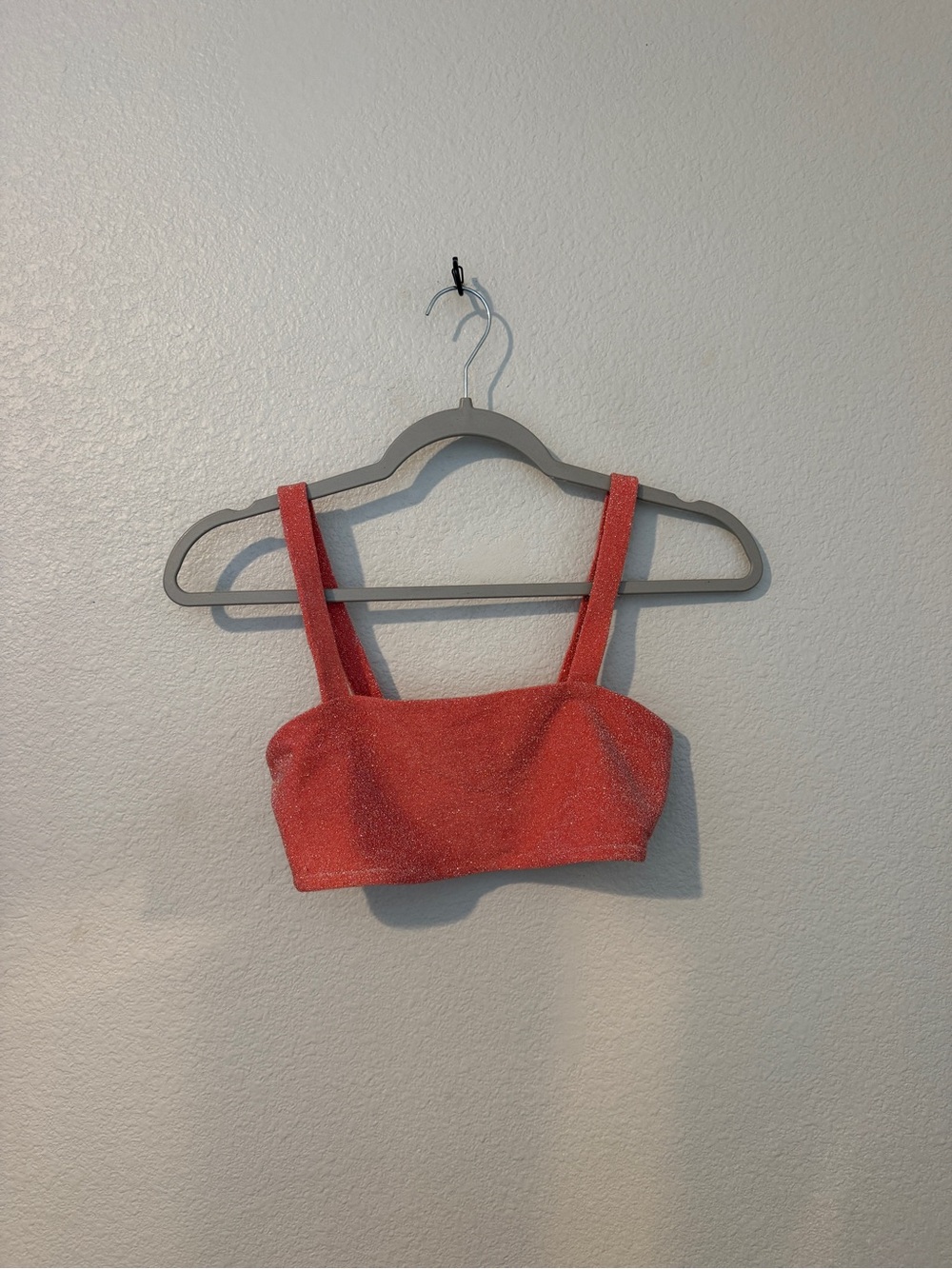 Mikoh Glittery Coral Bikini Top